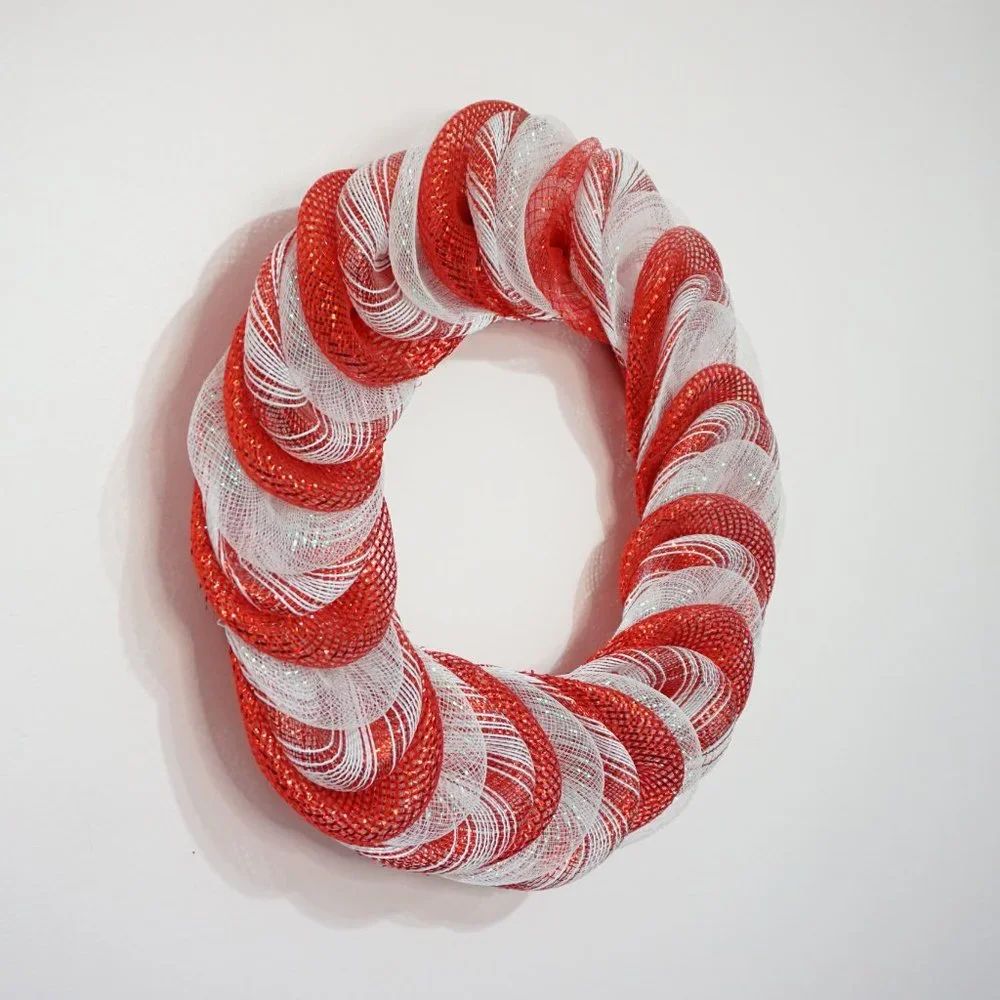 Candy Cane Bubble Wreath